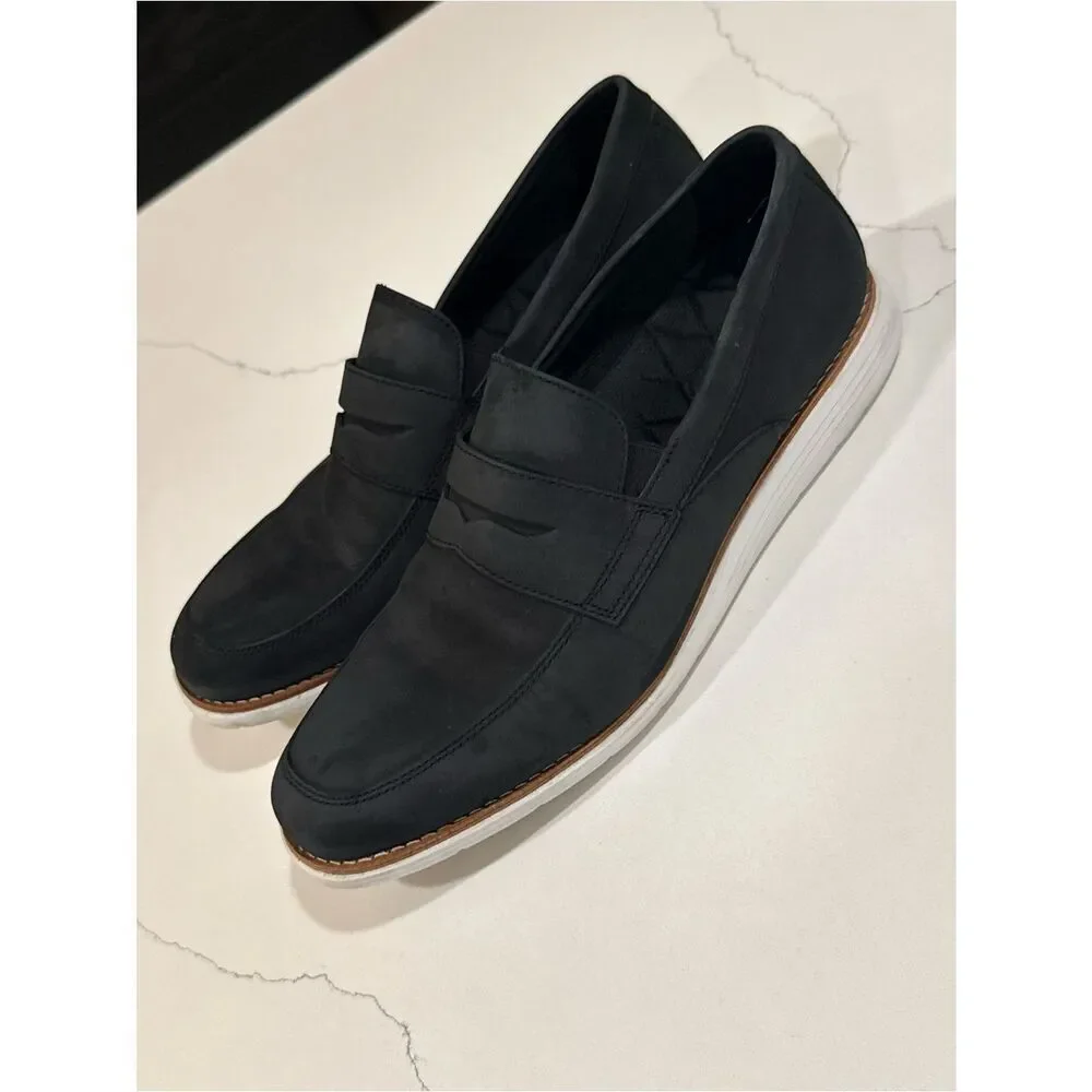 Rockport Total Motion Black Penny Loafers with Brown Trim – Men’s Size 11 👞